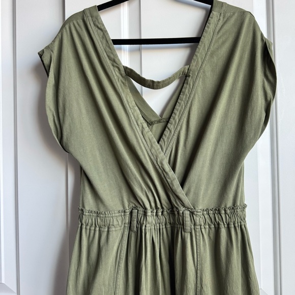 Daily Practice by Anthropologie Olive V-Neck Midi Dress L - Picture 5 of 8
